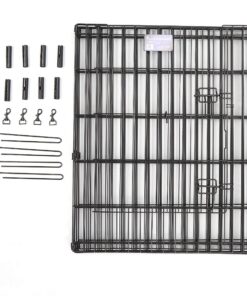 MidWest Homes for Pets Foldable Metal Dog Exercise Pen / Pet Playpen, Black w/ door, 24'W x 48'H, 1-Year Manufacturer's Warranty 48" H 29 91DJ7PVaOML