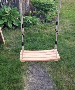 Pellor Wood Tree Swing Seat,Indoor Outdoor Rope Wooden Swing Set for Children Adult Kids 17.7x7.9x0.6 inch Burlywood 36 91DKiXUieVL