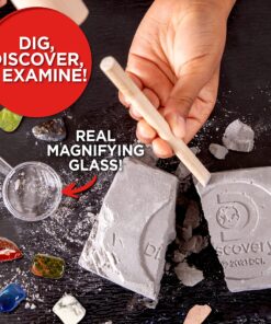 Discovery Kids Gemstone Dig Stem Science Kit by Horizon Group Usa, Excavate, Dig & Reveal 11 Real Gemstones, Includes Goggles, Excavation Tools, Streak Plate, Magnifying Glass & More 31 91DLm2T1uuL