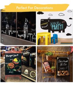 Homarden Liquid Chalk Markers - 12 Washable Colors, Fine Tip Chalk Pens (3mm), Wet Erase Markers for Blackboard, Glass, Window, Chalkboard Signs, Car - Reversible Tip & Chalkboard Stickers Vibrant 27 91DNLwMTjeL