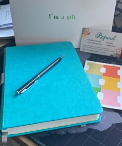 Lemome Thick Classic Notebook with Pen Loop A5 College Ruled Hardcover Writing Notebook with Pocket + Page Dividers Gifts, Banded, Large, 180 Pages, 8.4 x 5.7 in green 62 91DTaNSrTCL