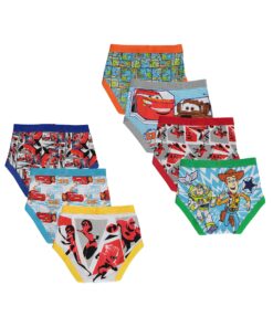 Disney Boys' Pixar 100% Combed Cotton Briefs with Cars, Toy Story, Nemo, Monsters Inc & The Incredibles in Sizes 2/3t and 4t 4 7-pack 15 91DVuqjAVvL 1