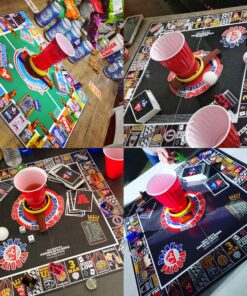DRINK-A-PALOOZA Board Game: Fun Drinking Games for Couples Game Night | The Drinking Board Game for Parties That Combines Beer Pong + Flip Cup + Kings Cup Card Game and All The Best Drinking Games 30 91DZmMuCQJL