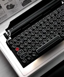QWERKYTOYS Qwerkywriter S Typewriter Inspired Retro Mechanical Wired & Wireless Keyboard with Tablet Stand 26 91Db1 P8gL 2