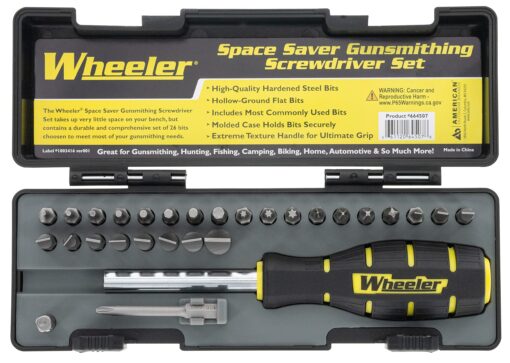 Wheeler Space Saver Screwdriver Set with Magnetic Screwdriver Handle, Bit Assortment and Storage Case for Maintenance Green 9.8 x 1.8 x 8.2"