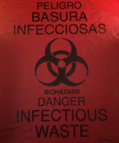 DIAGNOSTICS DIRECT, INC. IW2424 Biohazard Waste Disposable Bag, 7-10 gallon Capacity, 24 L x 24 W, 1.3 mil, Medium, Red, Pack of 100