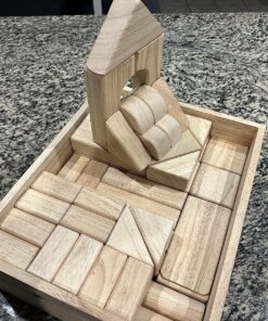 Melissa & Doug Standard Unit Solid-Wood Building Blocks With Wooden Storage Tray (60 pcs) - Classic Blocks For Toddlers Ages 3+ 42 91DhS7V5b0L