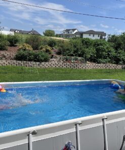 INTEX 26791EH Prism Frame Premium Rectangular Above Ground Swimming Pool Set: 16ft x 8ft x 42in – Includes 1000 GPH Cartridge Filter Pump – Removable Ladder – Pool Cover – Ground Cloth 16ft x 8ft x 42in / Rectangular 30 91DheCvDClL