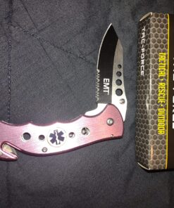 TAC Force TF-498 Series Spring Assist Folding Knife, Half-Serrated Blade, 4.5-Inch Closed Pink EMT 37 91Dk8wRLo1L