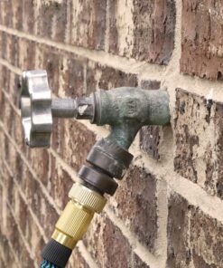 Danco Outdoor Faucet Water Spigot Handle | Hose Bibb Round Wheel Handle Replacement | Includes Screws | Metal (10006), Silver/Pewter Faucet Handle, 1-Pack 31 91DnJxe8HCL