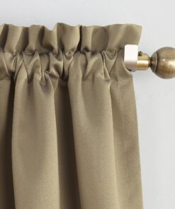 Alternative view of Sun Zero Barrow Energy Efficient Rod Pocket Curtain Single Panel 1 Taupe Beige 54" x 84"