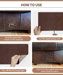 ONine Leather Repair Patch,Self-Adhesive Couch Patch,Multicolor Available Scratch Leather 8X11 Inch Peel and Stick for Sofas, Car Seats Hand Bags Jackets(New Dark Brown) 8" x 11" New Dark Brown 31 91DrsEp OxL