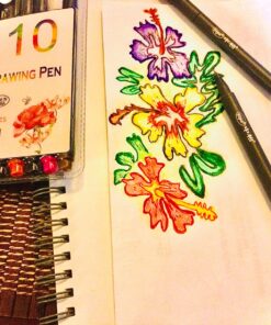 MyLifeUNIT Fineliner Color Pen Set, 0.4mm Colored Fine Liner Sketch Drawing Pen, Pack of 10 Assorted Colors 40 91DuuKMcF0L