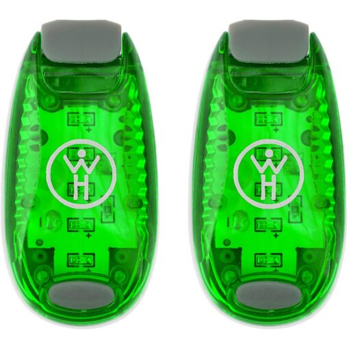 LED Safety Light 2 Pack - Nighttime Visibility for Runners, Cyclists, Walkers, Joggers, Kids, Dogs, Relays & More - Clip to Clothes Strap to Wrist, Ankle, Bike, Collar, or Just About Anywhere! Green