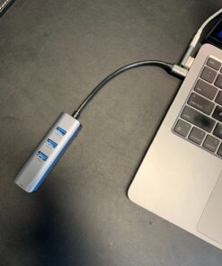 ABLEWE USB C to Ethernet Adapter, 4-in-1 RJ45 to USB-C/Thunderbolt 3 to Gigabit Ethernet LAN Network Adapter for MacBook Pro/Air 2021/2020/2019, iPad Pro 2021, Chromebook, XPS, Surface Book 3/2/Go Grey 33 91Dxm5nu9GL