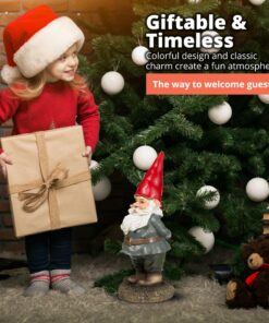 Garden Gnomes Outdoor and Indoor Statue 10'' Weather-Resistant Lawn Gnome With Red Hat and Adorable beard, Adds Whimsical Charm to Your Garden Gnomes Decorations for Yard. 10 in 22 91DzUoGHOAL