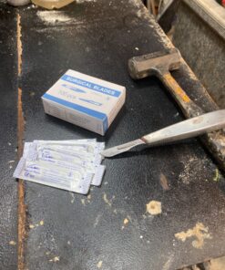 100 Scalpel Blades #22 with Free Handle 17 91E aIQg3GL