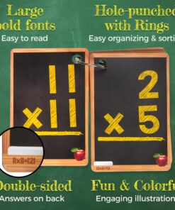 Star Right Math Flash Cards Set of 4 - Addition, Subtraction, Division, & Multiplication Flash Cards - 4 Rings - 208 Math Flash Cards - Ages 6+ - Kindergarten, 1st, 2nd, 3rd, 4th, 5th & 6th Grade 26 91E dbIFohL