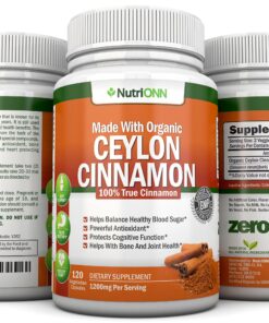 NutriONN Organic Ceylon Cinnamon - 1200mg - 120 Capsules - True Cinnamon - Powerful Antioxidant - Supports Immune Health & Heart Health - Joint & Bone Health Support 13 91E1TSq0fKL
