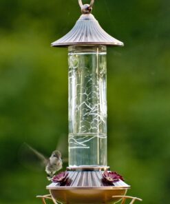 Alternative view of Audubon NA35240 Etched Glass Hummingbird Feeder, Ounce Feeder-14 oz, 14-Inch, White