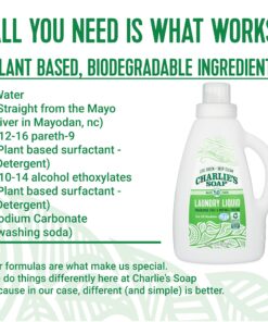 Charlie’s Soap Laundry Liquid (50 Loads, 2 Pack) Natural Deep Cleaning Hypoallergenic Laundry Detergent – Safe, Effective and Non-Toxic 10 91E9JC4491L