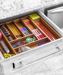 Bellemain Expandable Bamboo Drawer Organizer - Large Kitchen Utensil Holder for Cutlery, Silverware, Flatware Storage - Utensil Organizer for Kitchen Drawers, Desk, Junk Drawer Organizer Tray, 8-Slot 28 91EIo6Elp4L