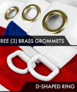 Alternative view of G128 - American Flag 5x8 ft USA US Flag Deluxe Embroidered Stars Sewn Stripes Brass Grommets Durable Indoor Outdoor Use