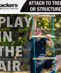 Slackers 8 ft Rope Ladder - Best Outdoor Ninja Warrior Training Equipment For Kids - A Great Addition To Your Backyard Ninjaline Obstacle Course - Rated Ages 5+ 14 91ENVC7OpdL