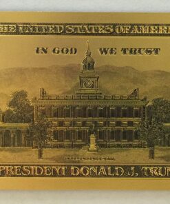 Authentic $100 President Donald Trump Authentic 24kt Gold Plated Commemorative Bank Note Collectors Item by Aizics Mint 20 91EPS7ajUlL