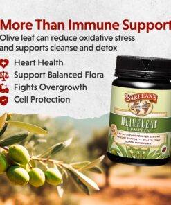 Barlean's Olive Leaf Complex Softgels Immune Support Supplement with 90 mg Oleuropein Antioxidants, Concentrated Heart Health & Immunity Booster Pills, 120 Count Natural Olive Leaf Softgel 120 Count (Pack of 1) 10 91ETuhUJ7LL