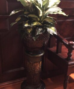 Nearly Natural Triple Golden Dieffenbachia with Wood Vase, Green, 20" x 18" x 22" 41 91EUXSRgddL