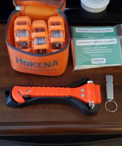 HOKENA LED Road Flares 9 Piece Set, Emergency Lights Complete Car Safety Kit, Roadside Warning Flare Beacon Disc for Vehicle & Boat with Magnetic Base, with Batteries, Seatbelt Cutter & Window Breaker 3 Flares 51 91EW8mH7UJL