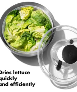 OXO Good Grips Stainless Steel Salad Spinner, 6.34 Qt. 34 91Eeo6mtMsL