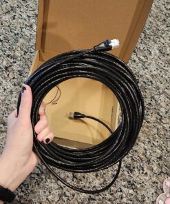 Amazon Basics RJ45 Cat-6 Ethernet Patch Cable, 1Gpbs Transfer Speed, Gold-Plated Connectors, 50 Foot For PC, TV, tablet, router, printer 1-Pack 26 91EhV5qUn0L