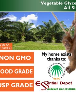 Alternative view of Glycerin Vegetable - 1 Quart (43 oz.) - Non GMO - Sustainable Palm Based - USP - KOSHER - PURE - Pharmaceutical Grade - safety sealed HDPE container with resealable cap