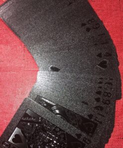 EMFK 54pcs/Pack Fashion Gold Foil Poker Novelty Collection Waterproof PVC Plastic Color:Black 27 91EoBPiH8NL