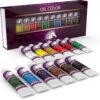 MyArtscape Oil Paint Set - 21ml x 12 Tubes - Artist Quality - Lightfast - Heavy Body - Highly Pigmented Oil-based Colors - Excellent Coverage - Professional Painting Supplies 4.8 Fl Oz (Pack of 12)