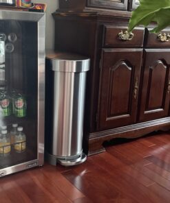 simplehuman 45 Liter / 12 Gallon Slim Hands-Free Kitchen Step Trash Can, Brushed Stainless Steel 46 91EwZT45vL