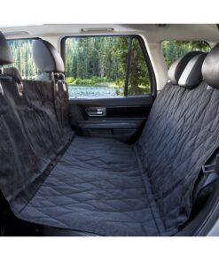 BarksBar Pet Car Seat Cover with Seat Anchors for Cars, Trucks and SUV's, Water Proof and Non-Slip Backing Regular, Black Standard 32 91ExAsfJl4L