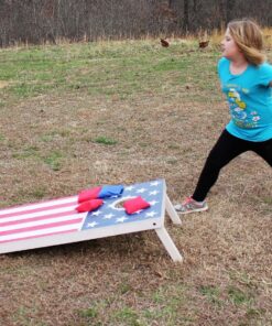 GoSports Flag Series Wood Cornhole Sets – Choose American Flag or State Flags – Includes Two Regulation Size 4 ft x 2 ft Boards, 8 Bean Bags, Carrying Case and Rules America 43 91ExDBv6w9L