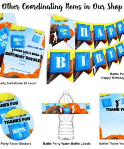 Alternative view of Gaming Battle Party Invitations - 20 Invitations + 20 Envelopes - DOUBLE SIDED - Video Game Invitations - Game Truck Party Supplies - Battle 20ct