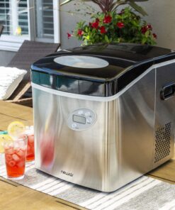 Newair Portable Ice Maker 50 lb. Daily, 12 Cubes in Under 7 Minutes - Compact Countertop Design - 3 Size Bullet Shaped Ice - for Kitchen/Office/RV/Bar - Stainless Steel 26 91Ez8UzIzmL