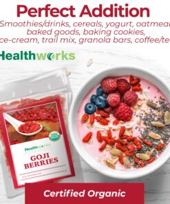 Healthworks Raw Goji Berries (32 Ounces / 2 Pound) | Certified Organic & Sun-Dried | Keto, Vegan & Non-GMO | Baking, Teas & Smoothies | Antioxidant Superfood 2 Pound (Pack of 1) 15 91EzM dLfHL 1