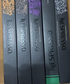 Nespresso Capsules OriginalLine, Ristretto Intenso, Dark Roast Coffee, Coffee Pods, Brews 1.35 Ounce (ORIGINALLINE ONLY), 10 Count (Pack of 5) 10 Count (Pack of 5) 31 91F0X3InyAL