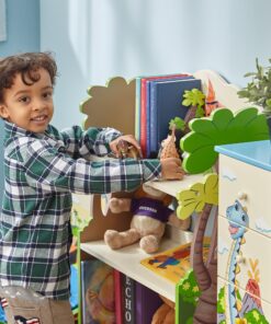 Alternative view of Fantasy Fields - Baby Bookshelf and Toy Storage, Wooden 3-Tier Shelf Kids Bookshelf with 1 Drawers Storage, Dinosaur Kingdom Thematic Kids Imagination Inspiring, Kids Furniture Bookcases, 38" H