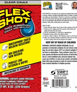 Flex Shot Rubber Adhesive Sealant Caulk, 8-oz, Clear 20 91FBfTjRLfL