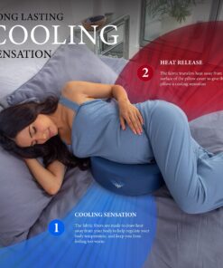 Pharmedoc Cooling Pregnancy Pillows for Sleeping Wedge Pillow, Maternity Pillow,Belly Wedge Memory Foam, Pregnancy Must Haves, New Mom Gifts for Women, Cooling Cover Navy Cooling Navy 27 91FDYAh h8L