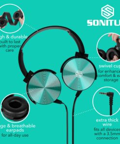 Kids Headphones Bulk 5 Pack, Student On Ear Color Varieties, Comfy Swivel Earphones for Classroom, Library, School, Airplane, for Online Learning and Travel, Noise Stereo Sound 3.5mm Jack (Colorful) Colorful 23 91FHrnNtrTL