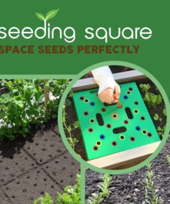 Seeding Square - Seed Spacer Tool for Maximum Harvest, Organized Plants & Less Weeds - Square Foot Garden Includes Color Coded Templates, Magnetic Dibber, Ruler, Spoon & Planting Guide 24 91FJG8C9wbL 3