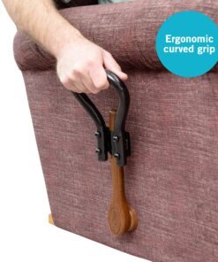 Stander Recliner Lever Extender, Oversized Grip Handle Adapter for Adults, Seniors, and Elderly, Extension Handle with Large Ergonomic Curve Grab Bar, Compatible with Wooden Recliner Handles - Black Standard 18 91FKPLb9zNL